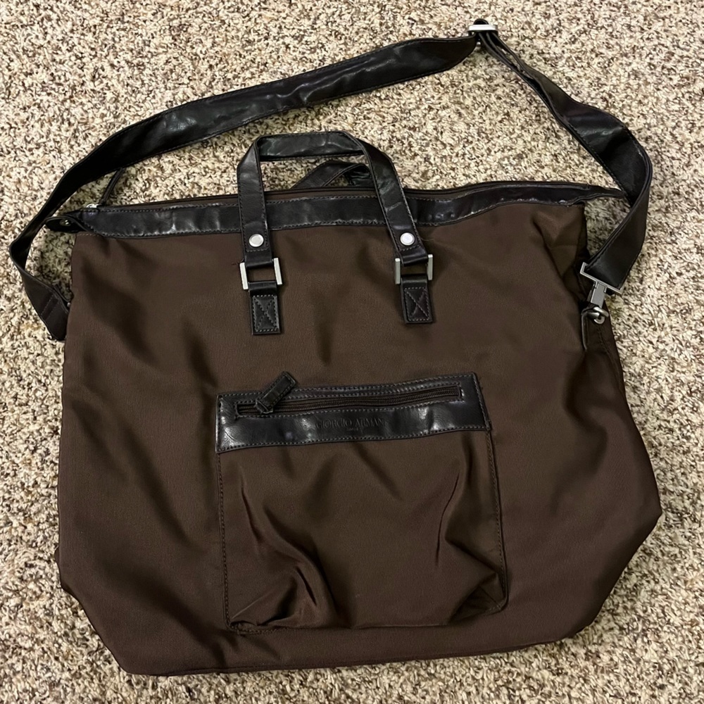 Giorgio Armani Dark Brown Weekender Bag